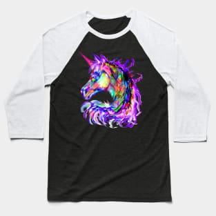 Colorful rainbow psychedelic Beautiful Cute Unicorn Head Magical Fantasy Art Baseball T-Shirt